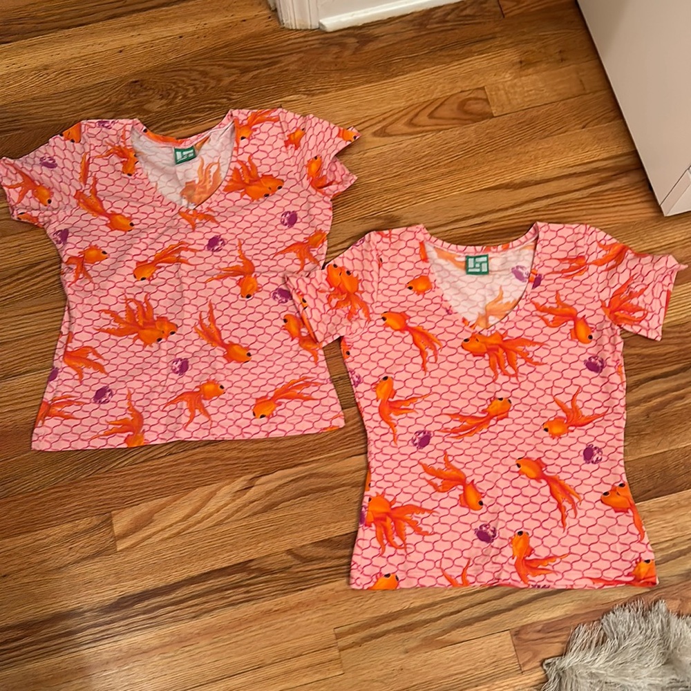 Manuel Canovas v neck t shirts, sizes 8/10 and 12/14, runs small, like new.